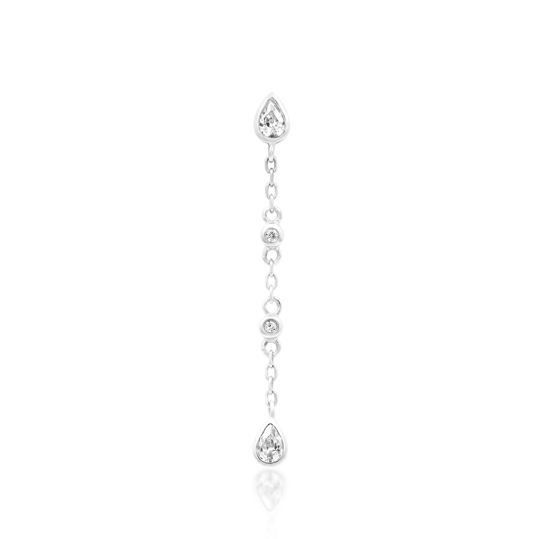 Maria Chains Cubic Zirconia – 14K Gold Threadless End