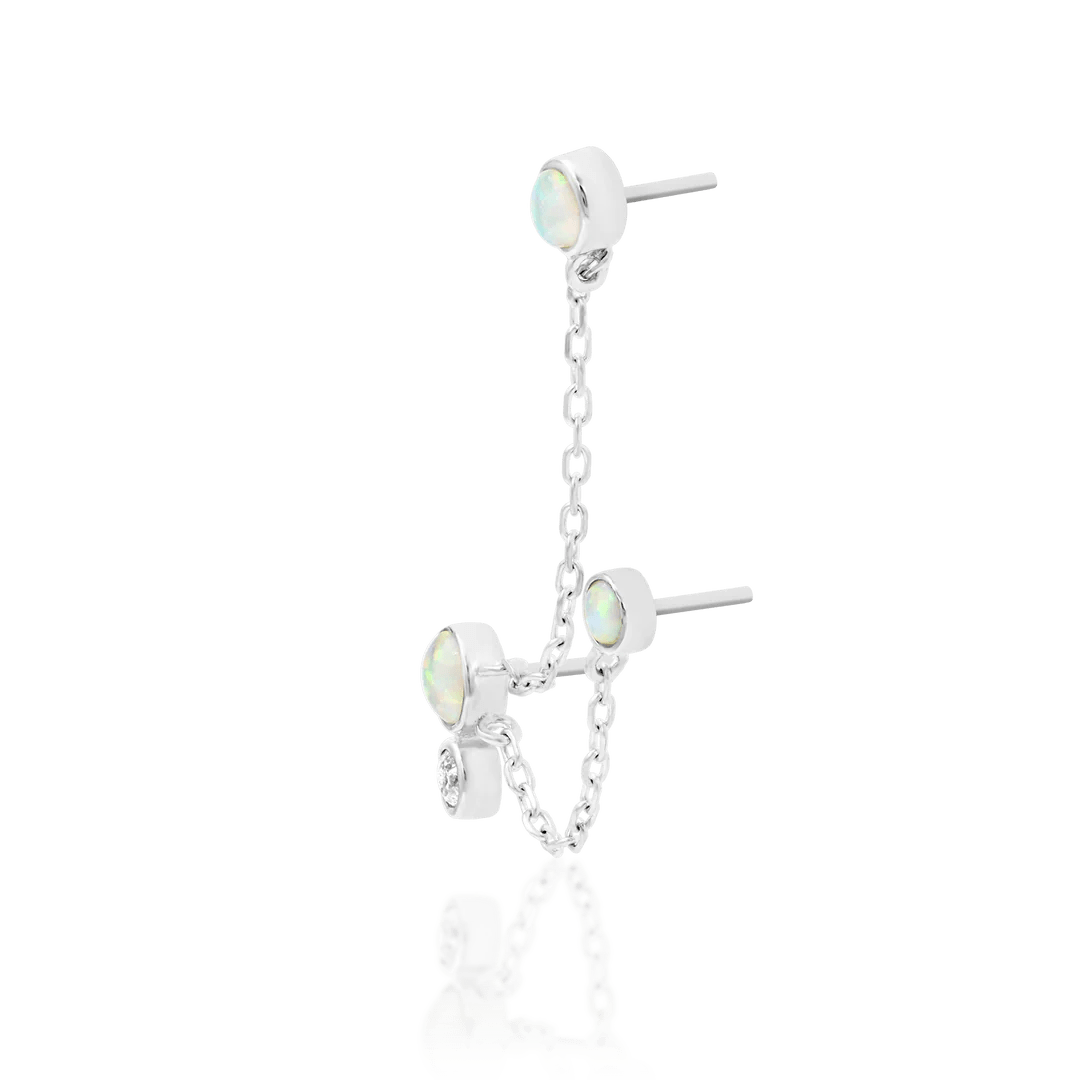 Mei Chains – 14K Gold, Opal & CZ Threadless End
