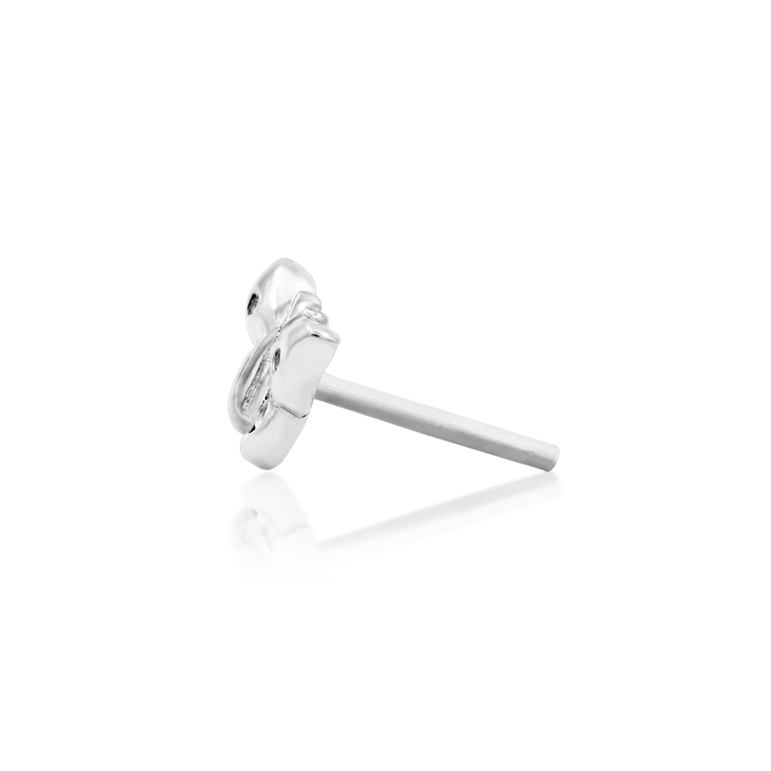 Mini Butterfly – Tiny CZ Winged – 14K Gold Threadless End