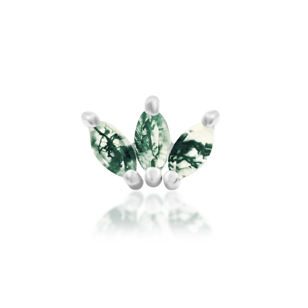 Moss Marquise Fan Decorative Charm – 14K Gold Threadless Jewelry