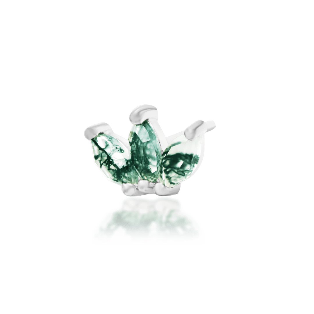 Moss Marquise Fan Decorative Charm – 14K Gold Threadless Jewelry