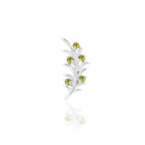 Olive Branch – Peridot CZ Curve – 14K Gold Threadless End