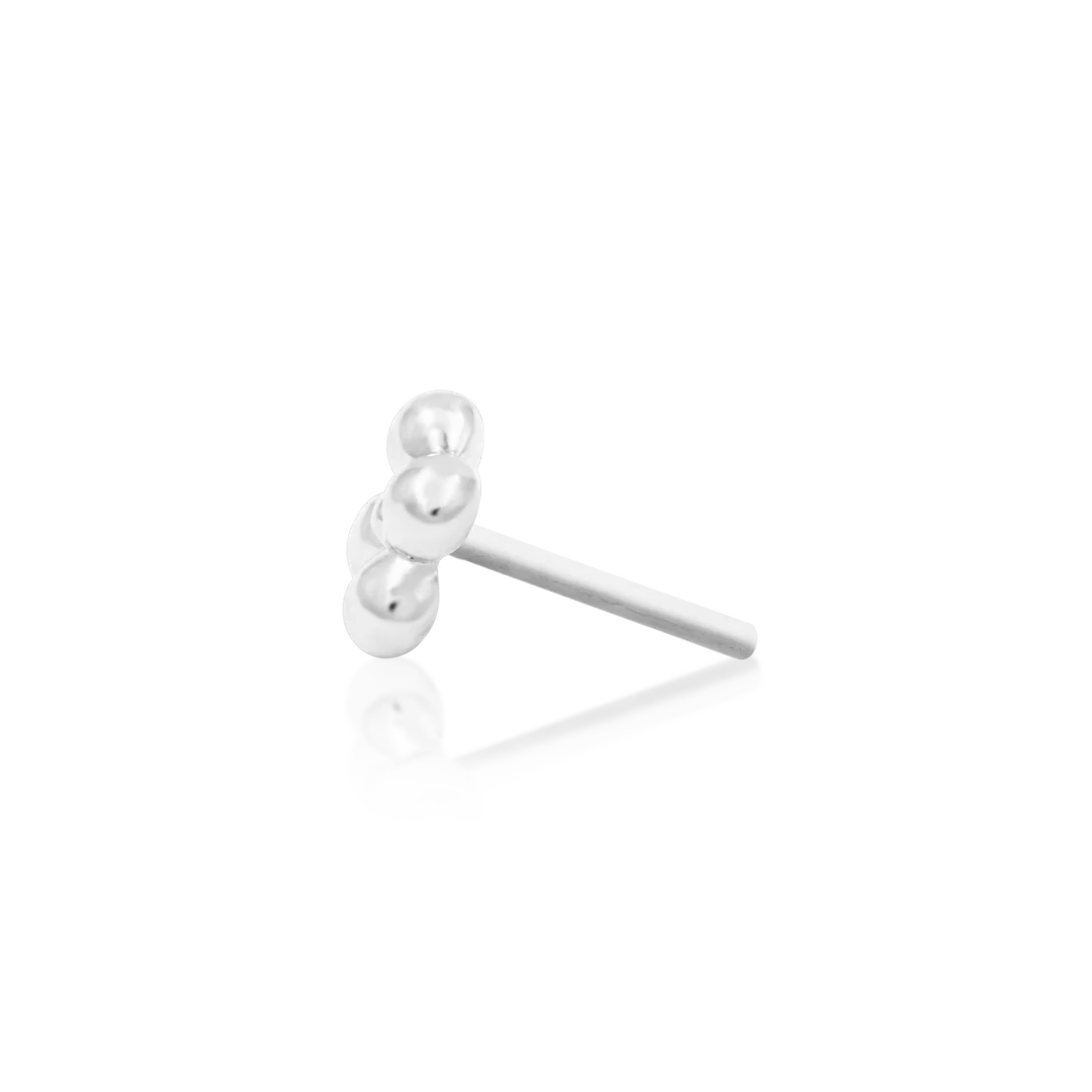 Quad-Bead – Minimalist Gold Cluster – 14K Gold Threadless End