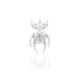 Rhino Beetle – Sculpted Insect Silhouette – 14K Gold Threadless End