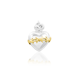 Sacred Heart – Barbed Flame Heart – 14K Gold Threadless End