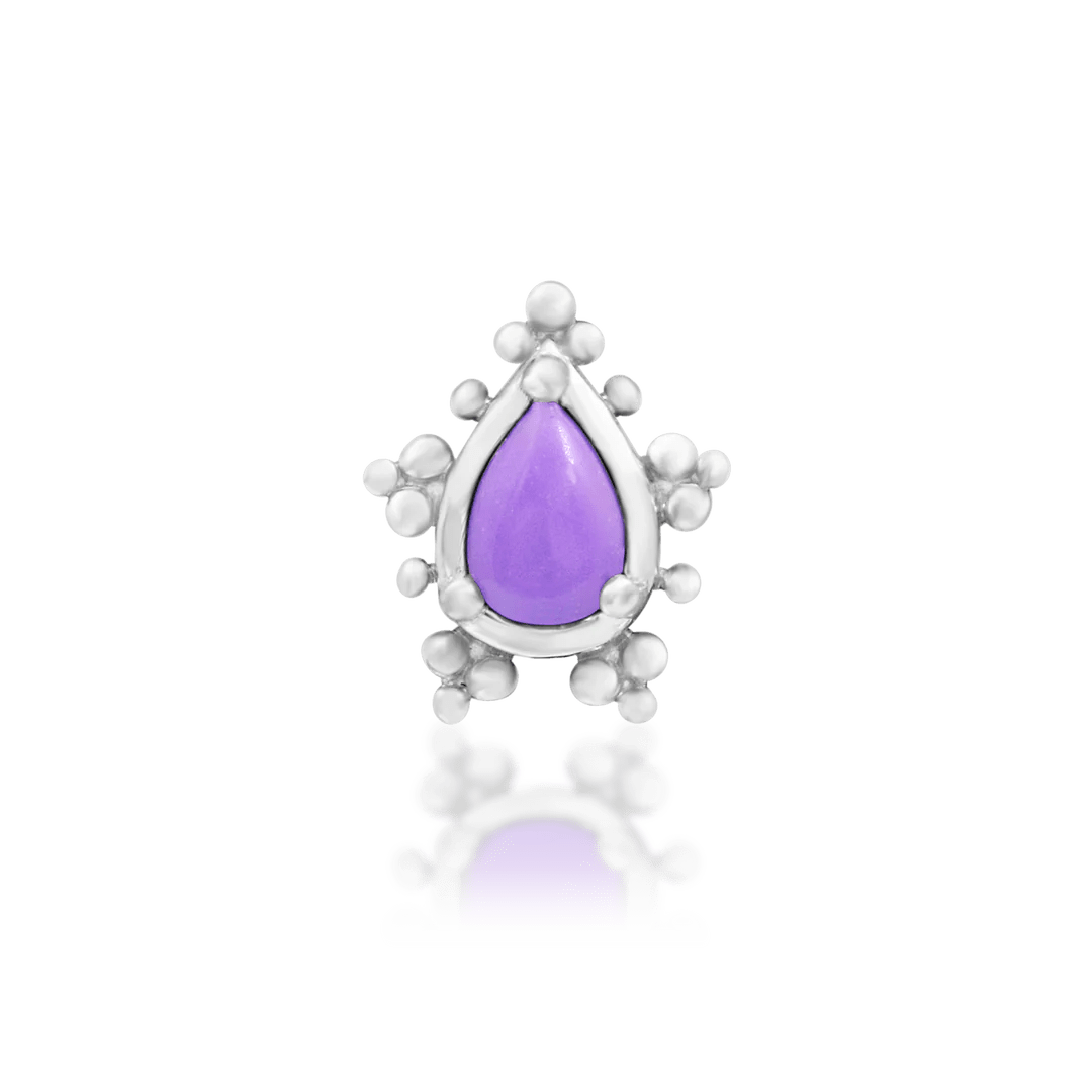 Savanna – 14K Gold Purple Turquoise & CZ Threadless End