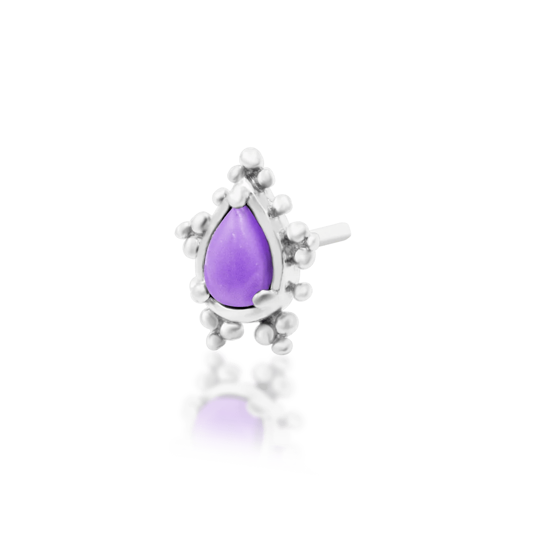 Savanna – 14K Gold Purple Turquoise & CZ Threadless End