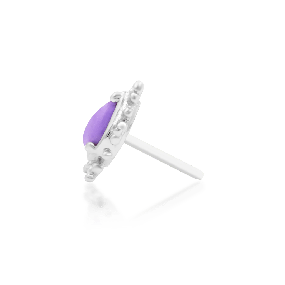 Savanna – 14K Gold Purple Turquoise & CZ Threadless End