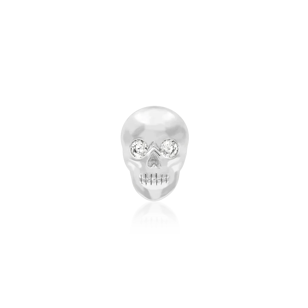 CRYSTAL SKULL 14K GOLD - THREADLESS END piercing-zone.com