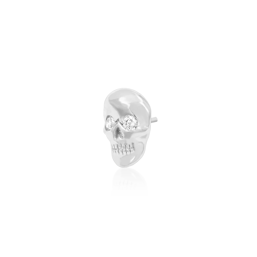 CRYSTAL SKULL 14K GOLD - THREADLESS END piercing-zone.com