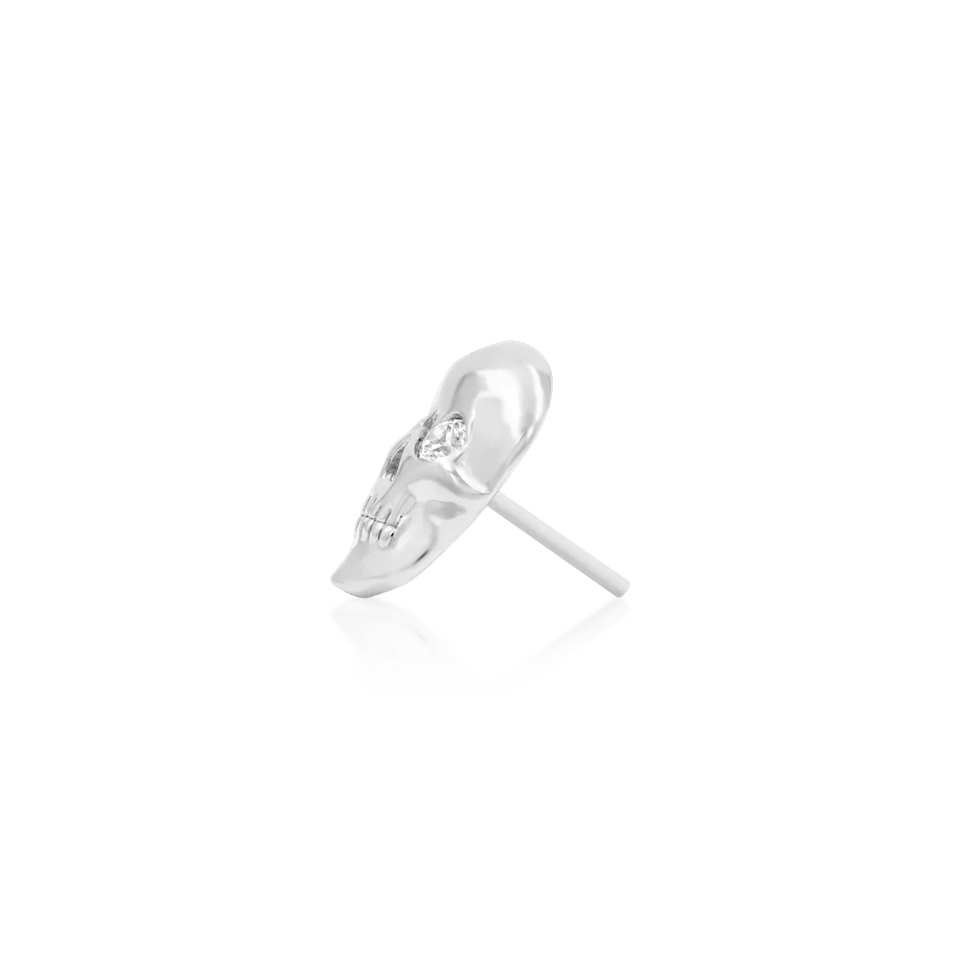 CRYSTAL SKULL 14K GOLD - THREADLESS END piercing-zone.com