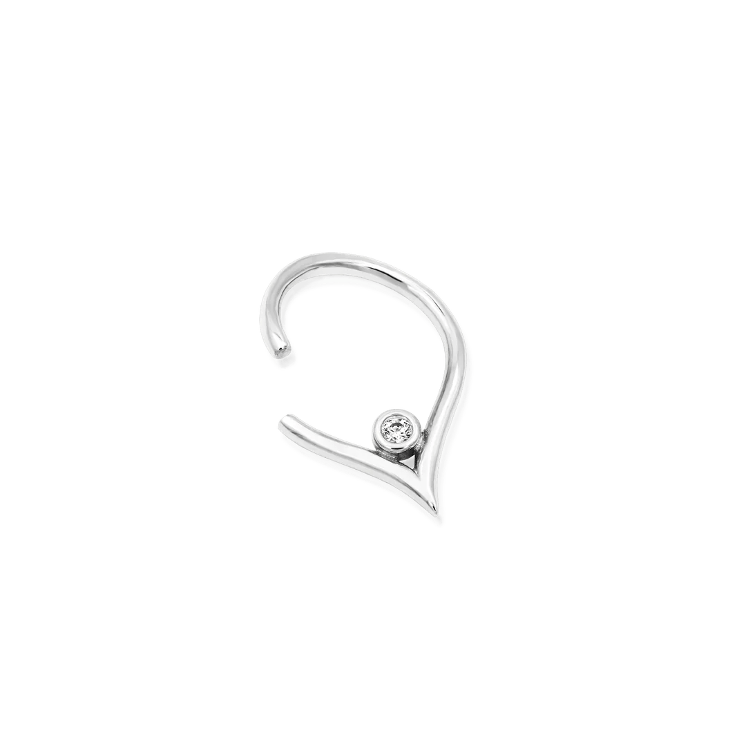Susie Clicker Ring – 14K Gold V-Curve with Bezel CZ Accent