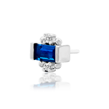 Side view of Tina end displaying gemstone sparkle and compact size
