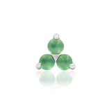 Valley II – Chrysoprase Trinity – 14K Gold Threadless End