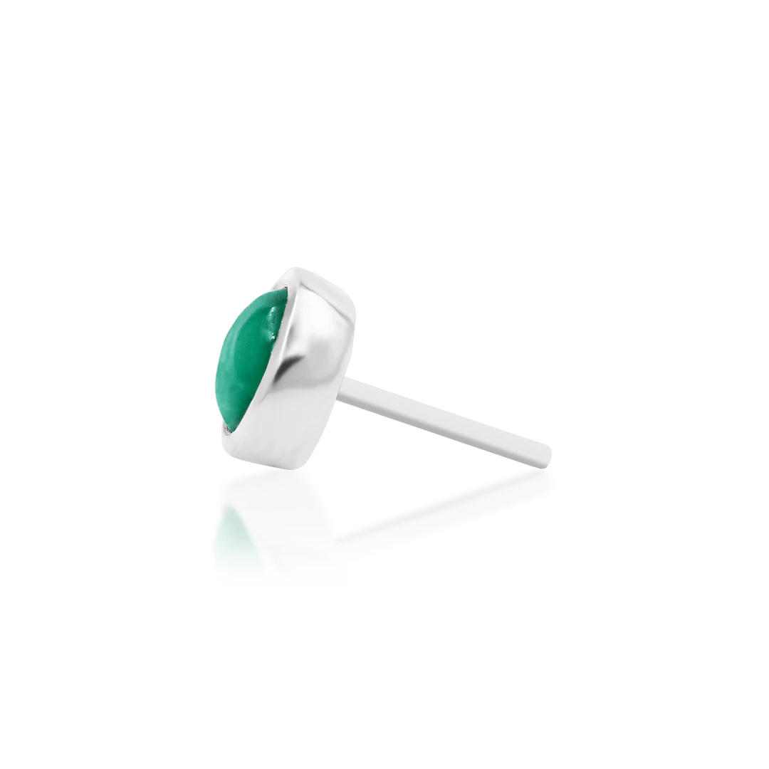 Verity Emerald – 14K Gold Threadless End