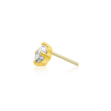 4 PRONG-SET CZ STONE-14K GOLD piercing-zone.com