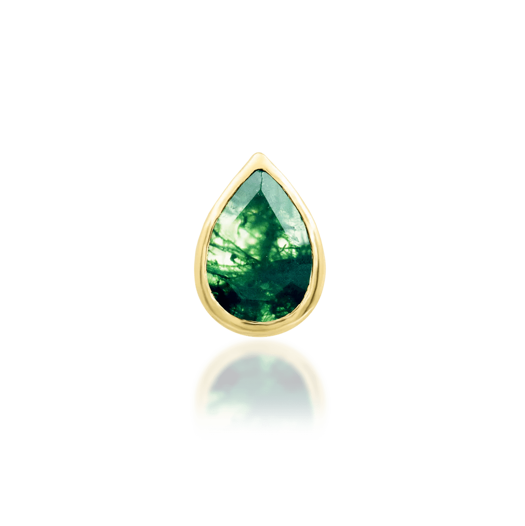 Aeverie – 14K Gold Moss Agate Threadless End
