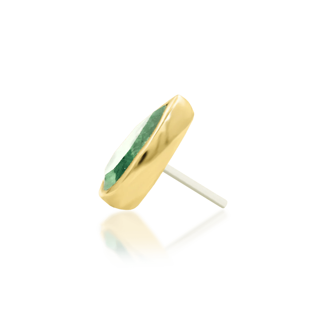 Aeverie – 14K Gold Moss Agate Threadless End