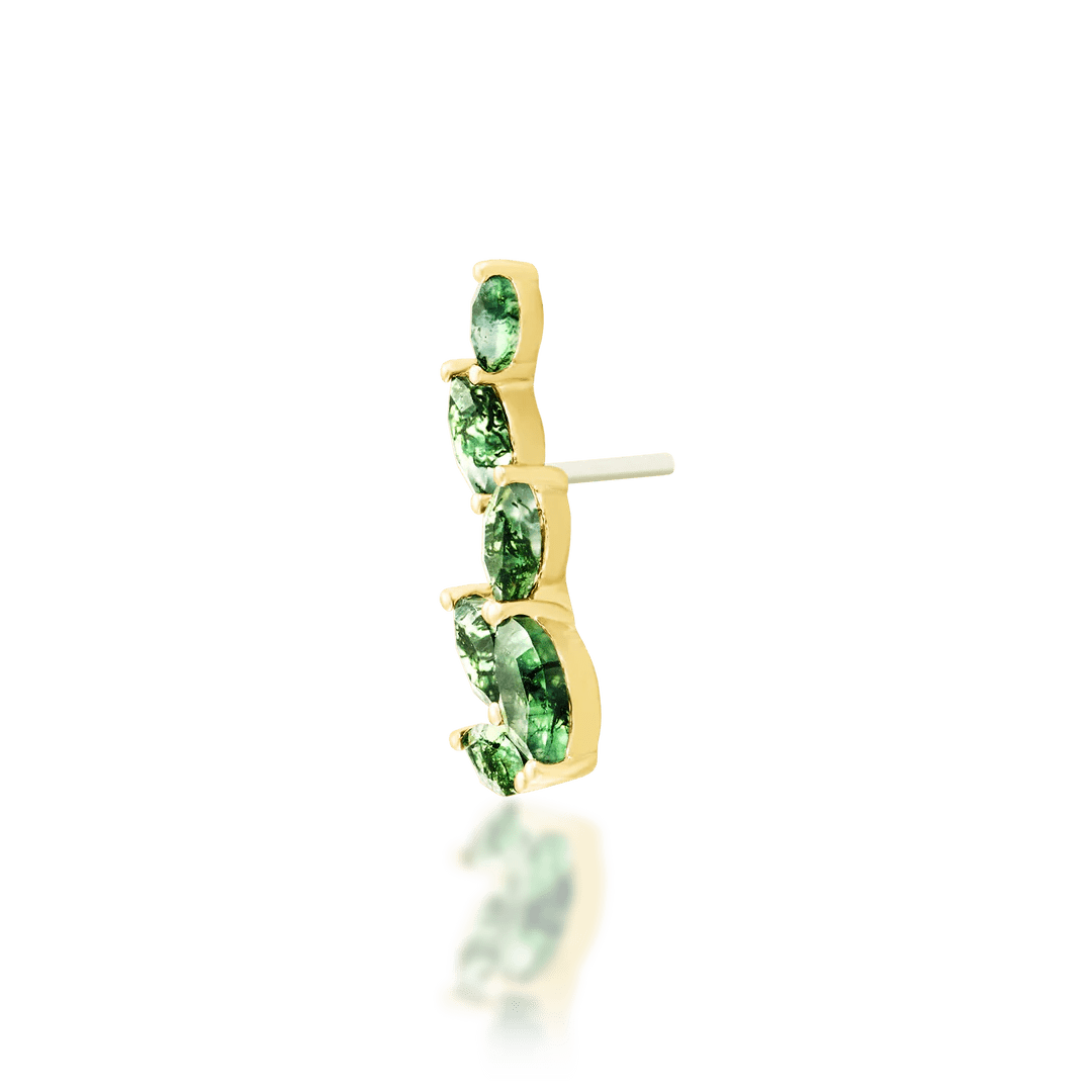 Agatha – 14K Gold Moss Agate Threadless End