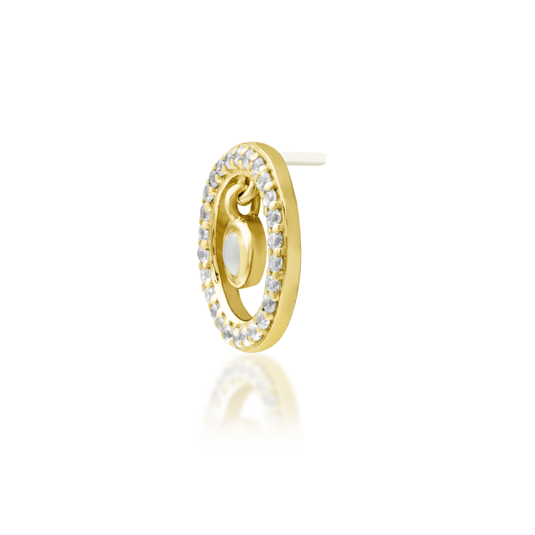 Top-down image of Ailany – moonstone center with 26 sparkling zirconias