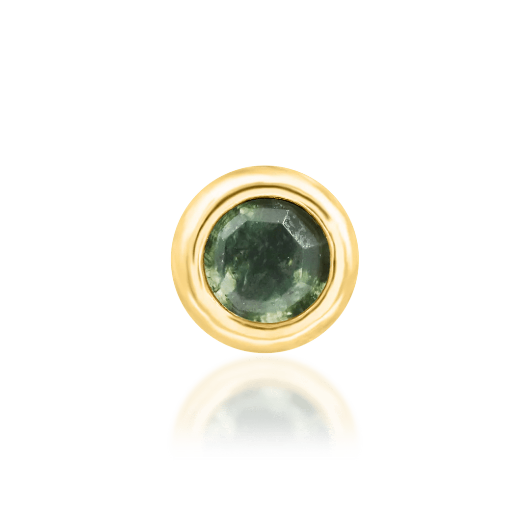 Alary – 14K Gold Moss Agate Threadless End