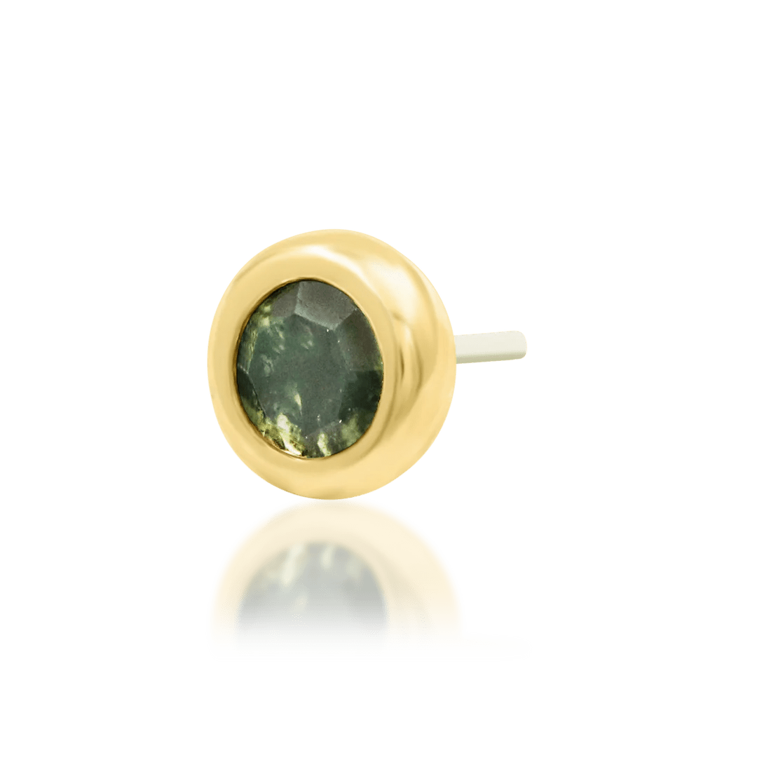 Alary – 14K Gold Moss Agate Threadless End