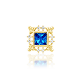 Amaris Blue Topaz – 14K Gold Threadless End