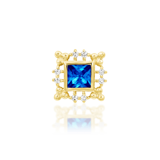 Amaris Blue Topaz – 14K Gold Threadless End