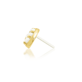 Archly 14K Gold Threadless End with Opals and CZs – Front View