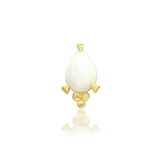 Artemis – Opal Pear Beaded – 14K Gold Threadless End
