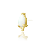 Artemis – Opal Pear Beaded – 14K Gold Threadless End