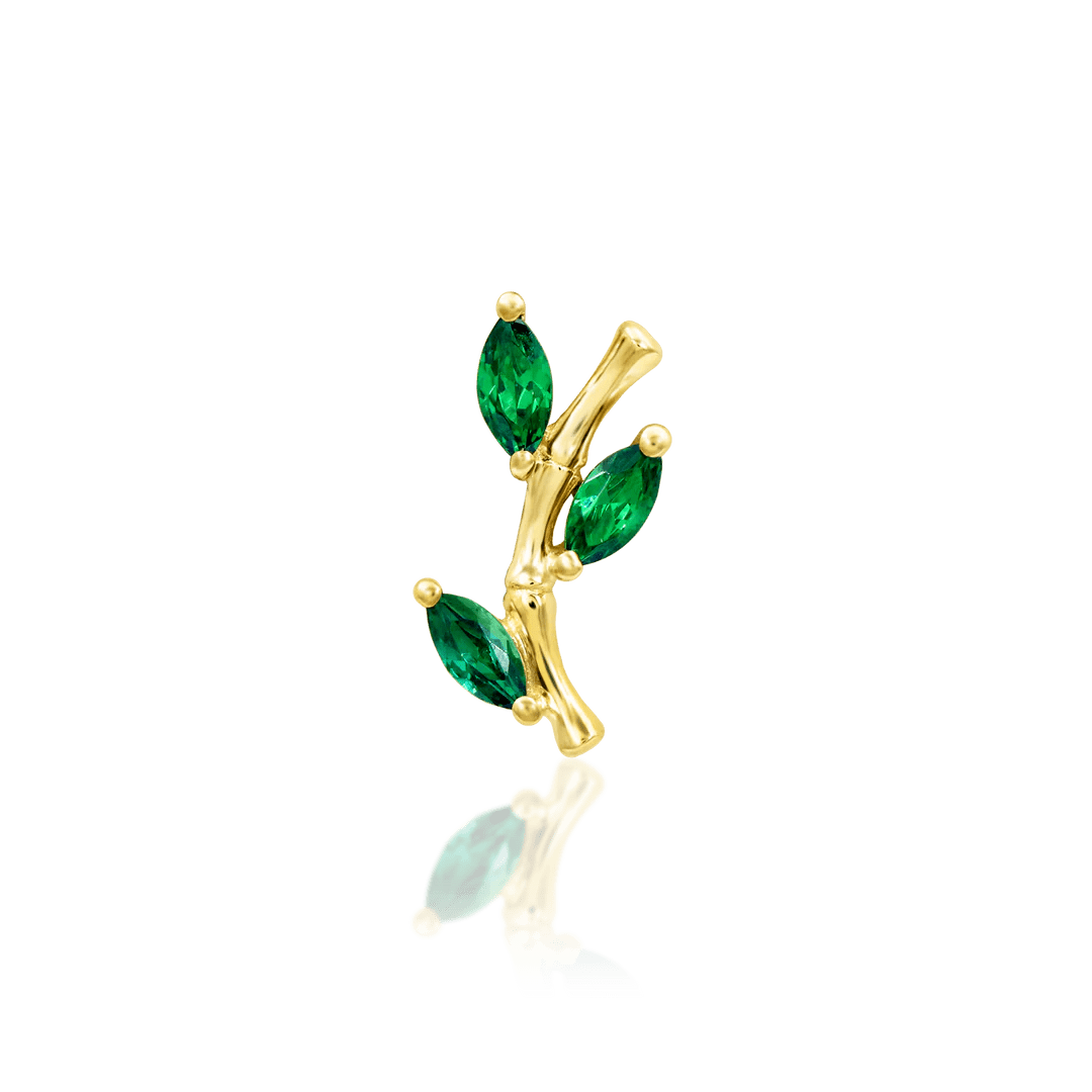Bamboo Blossom  – 14K Gold Threadless End