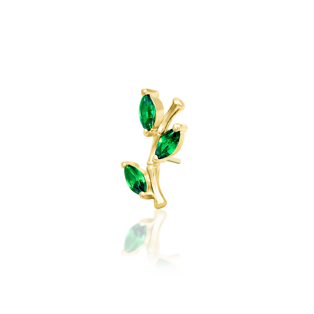 Bamboo Blossom  – 14K Gold Threadless End