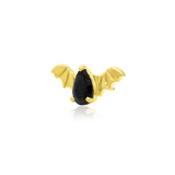 BAT WITH BLACK CZ 14K GOLD - THREADLESS END piercing-zone.com