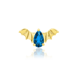 BAT WITH LIGHT SAPPHIRE BLUE CZ 14K GOLD - THREADLESS END piercing-zone.com