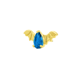 BAT WITH LIGHT SAPPHIRE BLUE CZ 14K GOLD - THREADLESS END piercing-zone.com