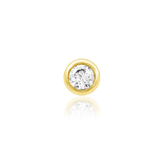 Bezel CZ – Classic Smooth Setting – 14K Gold Threadless End