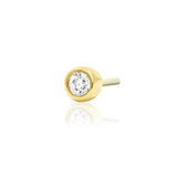 Bezel CZ – Classic Smooth Setting – 14K Gold Threadless End