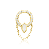 Brenna – 14K Gold Moonstone & CZ Threadless End