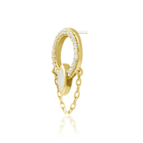 Brenna – 14K Gold Moonstone & CZ Threadless End