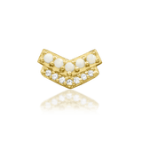 Chevry – 14K Gold Opal & CZ Threadless End