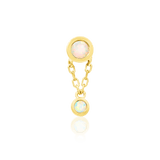 Clara Chains – 14K Gold Threadless End with Opal Dangle