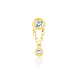 Cora Chains – 14K Gold Threadless End with CZ Dangle
