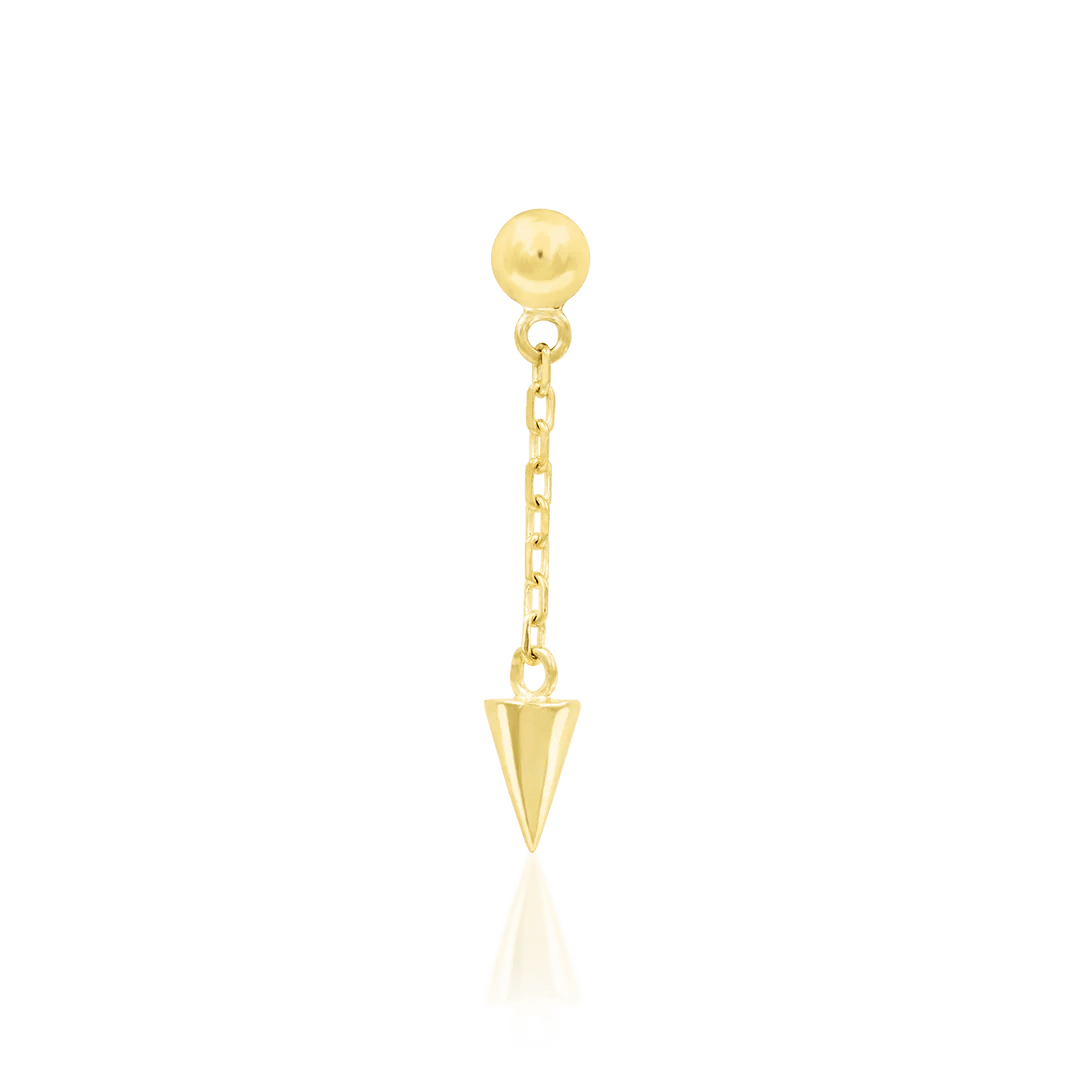 Darcy Chains – 14K Gold Threadless End with Spike Charm