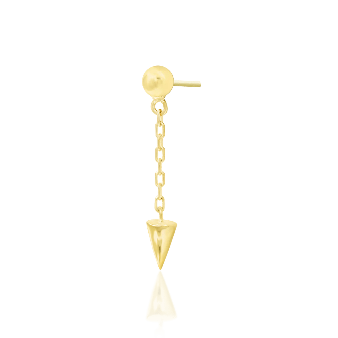Darcy Chains – 14K Gold Threadless End with Spike Charm
