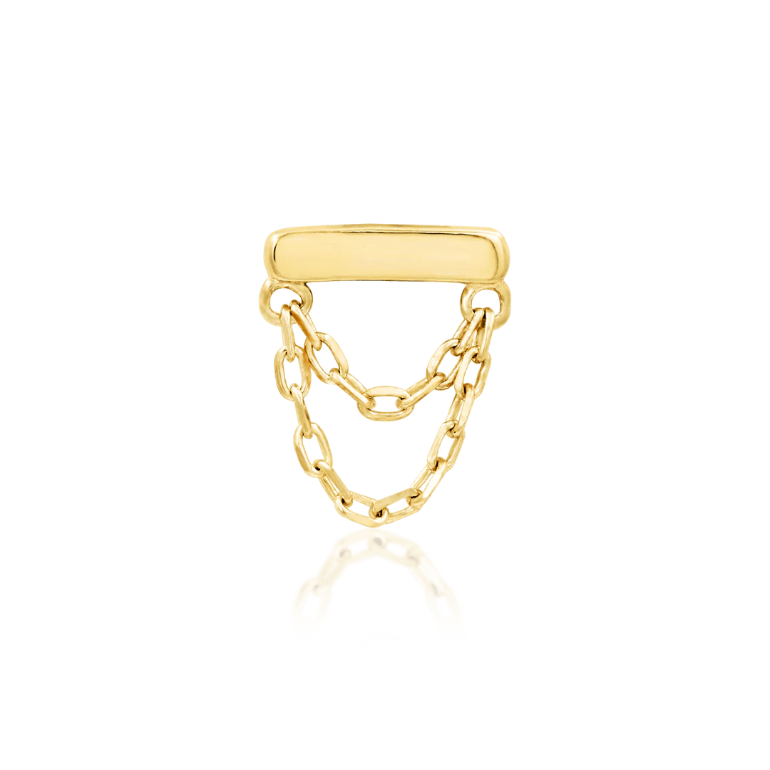 Daria Chains – 14K Gold Threadless End with Double Chain Accent
