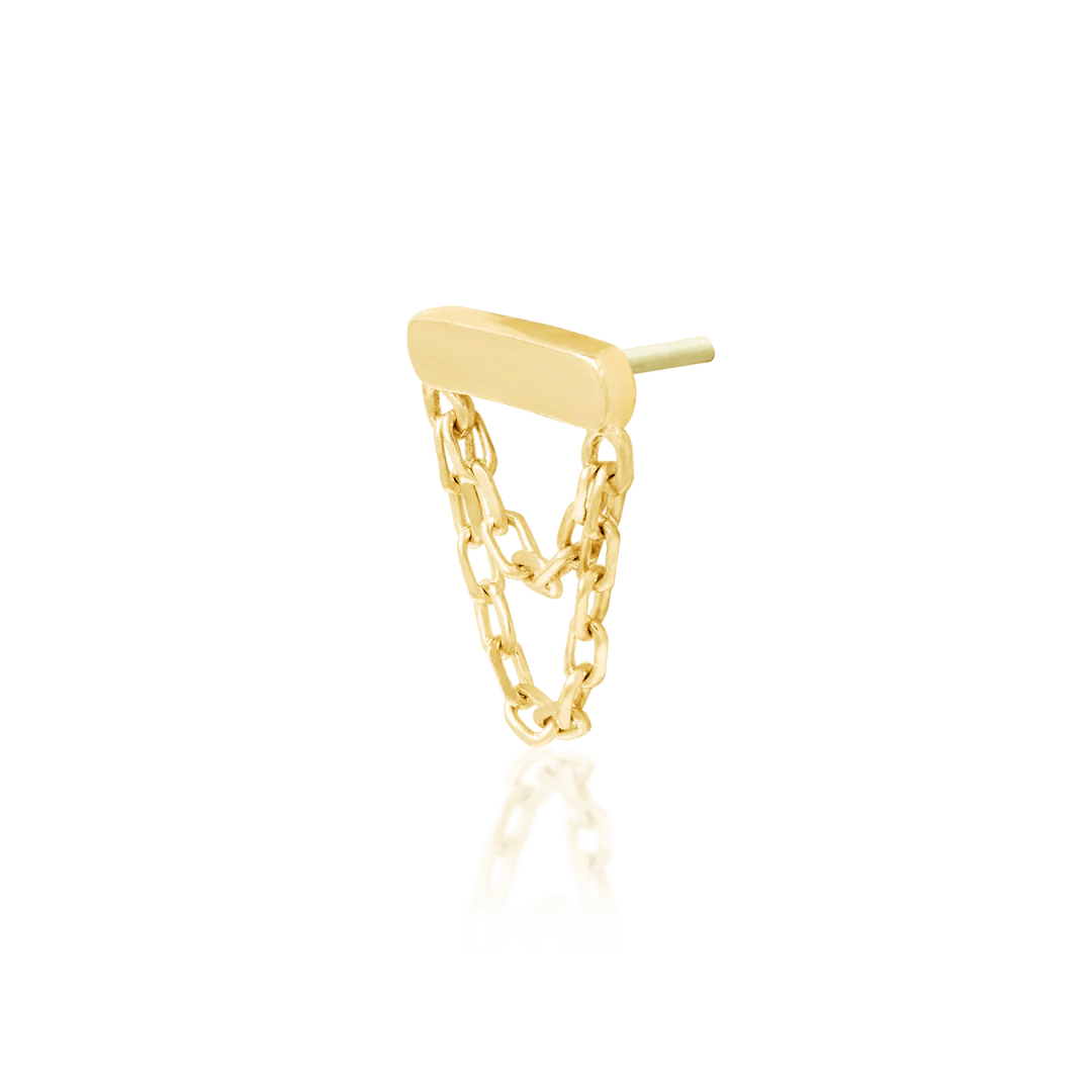 Daria Chains – 14K Gold Threadless End with Double Chain Accent