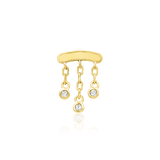 Delilah 14K Gold Threadless End with CZ Chains – Front View