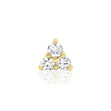 Diamond Trinity Threadless End – 14K Gold