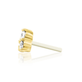 Diamond Trinity Threadless End – 14K Gold